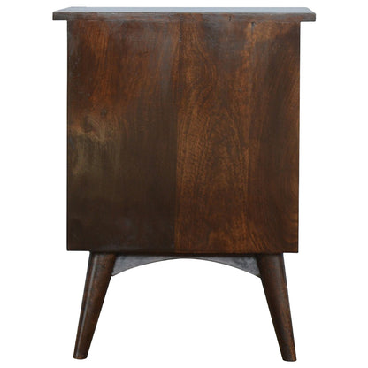 Walnut 2 Drawer Nordic Bedside Table