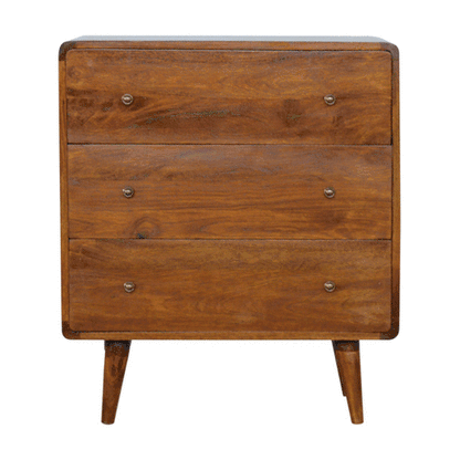 Curved Chestnut Chest Of Drawers